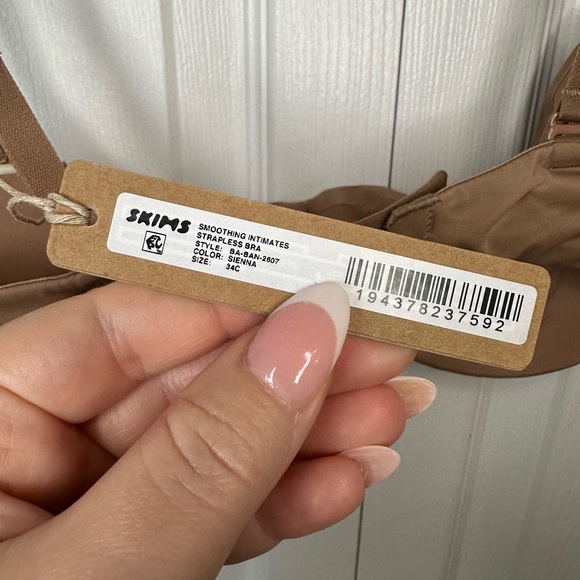 SKIMS Smoothing Intimates Strapless Bra Sienna 32D 34C - Picture 9 of 10